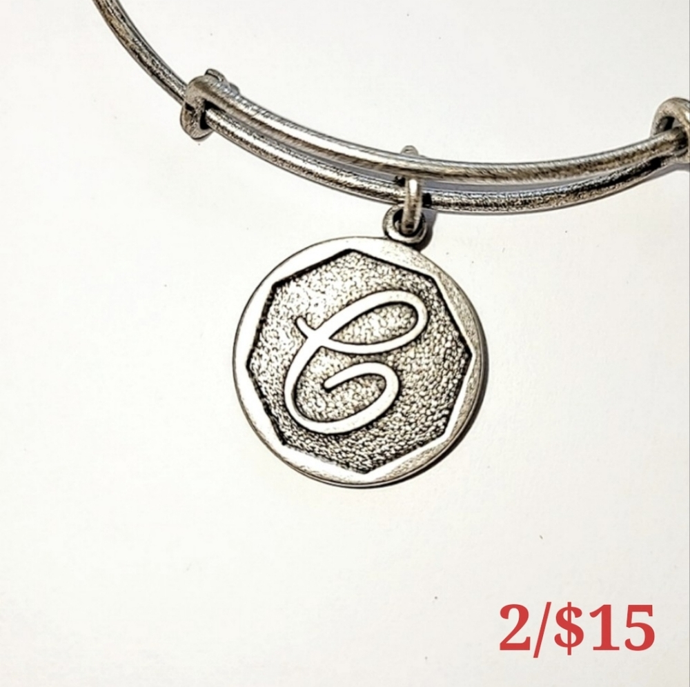 🦋 ALEX AND ANI "C" INITIAL BANGLE BRACELET - Picture 1 of 5